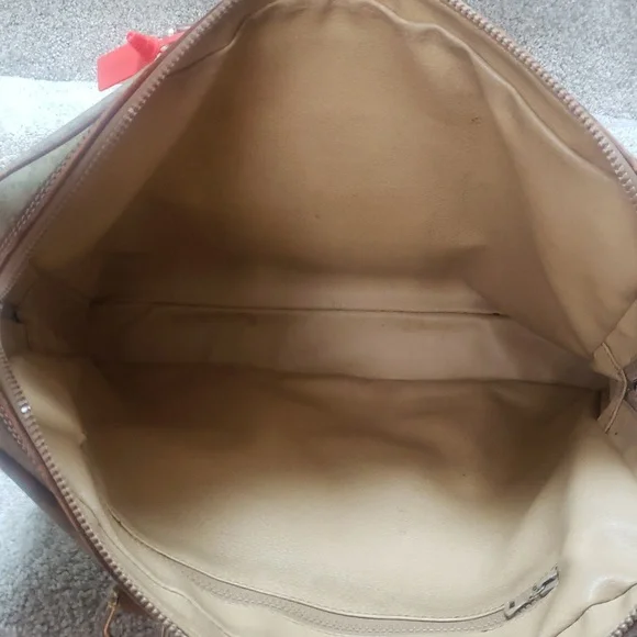 Celine Tan/Brown Leather/Coated Canvas Briefcase Document case Authentic Vintage - Picture 16 of 17